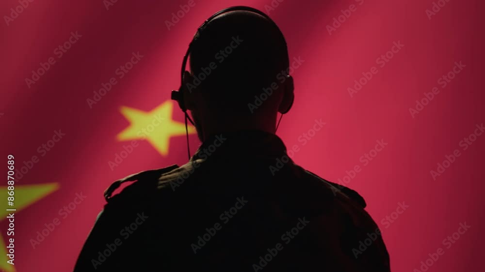 Aufkleber military dispatcher working for chinese communist party providing informations for troops using head