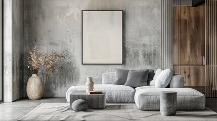 Portrait frame in a stylish home 'mock up' for social media use