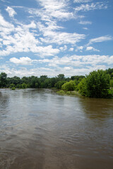 Des Moines River Flooding after Torrential Rain, June 23, 2024, Island Park Flood Waters, Windom,...