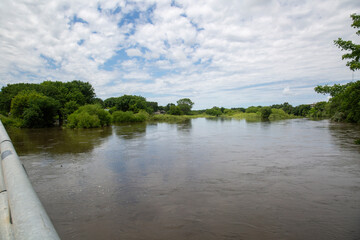 Des Moines River Flooding after Torrential Rain, June 23, 2024, Island Park Flood Waters, Windom, MN  