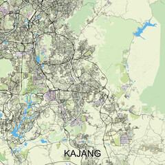 Kajang, Malaysia map poster art