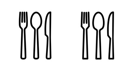 Fork, Spoon, and Knife isolated on white background. Restaurant icon. food icon. Eat. Cutlery icon.