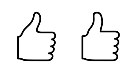 like icon vector isolated on white background. Thumbs up icon. social media icon