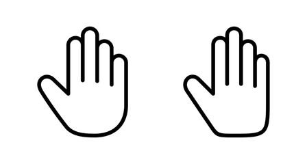 Hand icon vector isolated on white background. Hand gesture. hand stop
