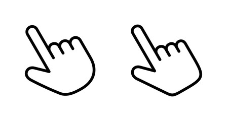 Hand cursor icon vector isolated on white background. Hand click icon. Finger pointer vector