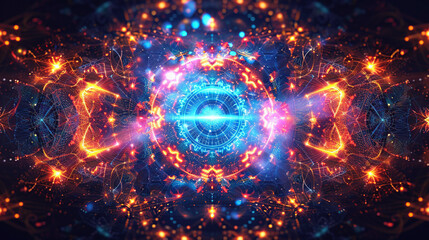 Obraz premium Abstract concepts of technological particles