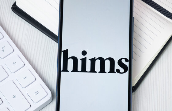 New York, USA - 30 June 2024: Hims and Hers Health Logo on Phone Screen, Company Icon
