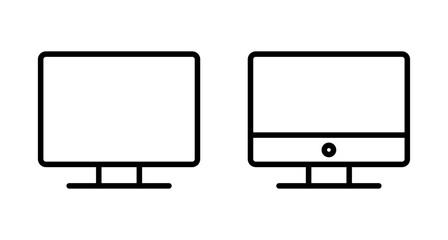 Computer icon vector isolated on white background. PC Icon vector. Computer monitor icon. Flat PC symbol