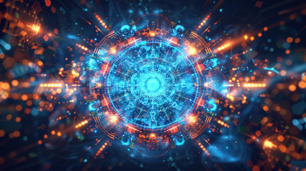 Obraz premium Abstract concepts of technological particles