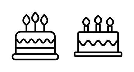 Cake icon vector isolated on white background. Cake vector. Birthday cake icon