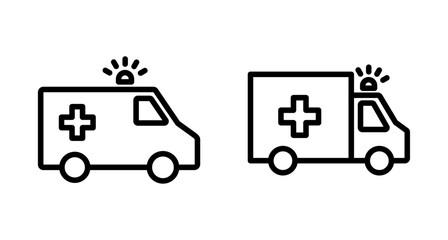 Ambulance Icon vector isolated on white background. Ambulance Icon Design. ambulance truck icon vector