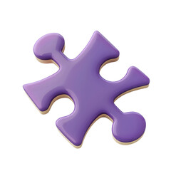 Obraz premium Puzzle piece 3D icon, PNG image, isolated object