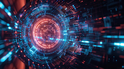 Obraz premium Abstract concepts of technological particles