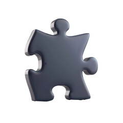 Fototapeta premium Puzzle piece 3D icon, PNG image, isolated object