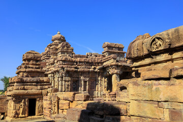 Fototapeta premium UNESCO world heritage site, Historic Hindu temples and monuments at Pattadakal, Karnataka, India.