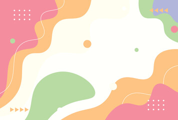 Cute Abstract Modern Background. Colorful Wave Memphis Background Pastel.