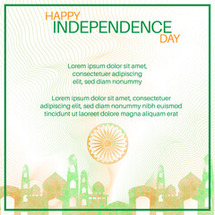 Naklejka premium a poster of independence day india orange green blue social media post hindustan bharat flag