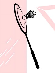 vector illustration of badminton sport with background