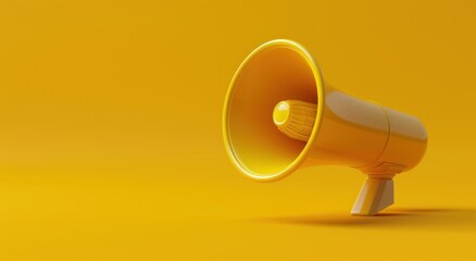 Yellow Megaphone on a Yellow Background