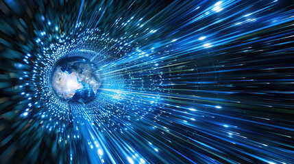 Obraz premium Abstract concepts of technological particles