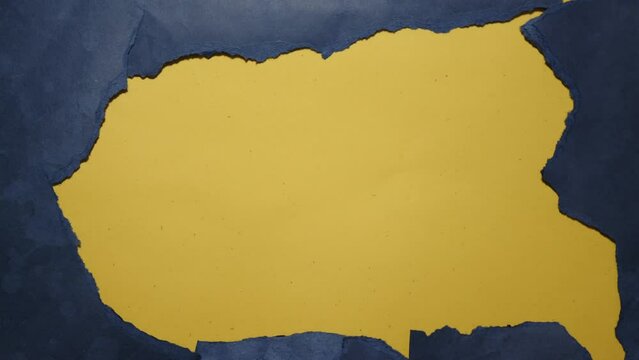 A yellow background with a blue border