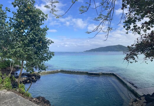 A saltwater pool in Samoa coasline