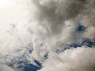 Dark gray clouds before heavy rain.