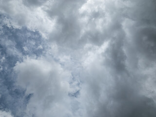 Dark gray clouds before heavy rain.
