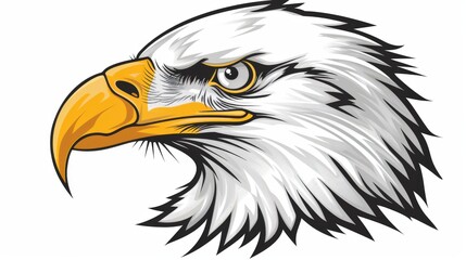 Fototapeta premium A detailed illustration of an eagle head, showcasing its fierce expression and sharp features, perfect for representing strength and freedom in various designs.
