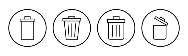 Trash icon set. trash can icon. delete icon vector. garbage