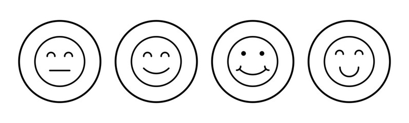 Fototapeta premium smile icon set. smile emoticon icon. feedback