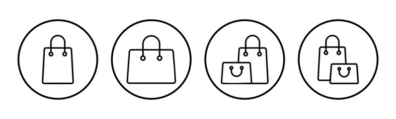 Shopping bag icon set. shopping icon vector