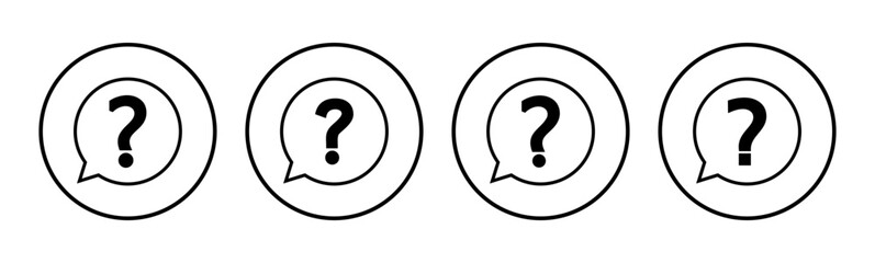 Question icon set. question mark icon vector.