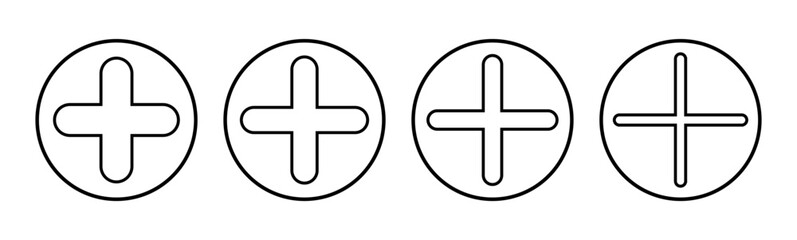 Plus Icon set. Add plus icon