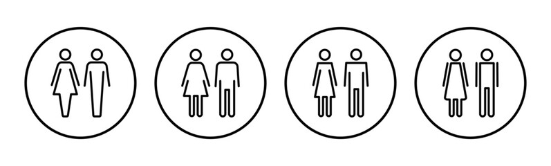 Man and woman icon set. male and female symbol