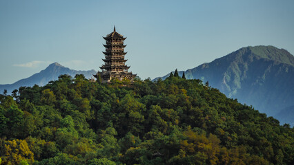 View of Dujiangyan, Chengdu, Sichuan, China