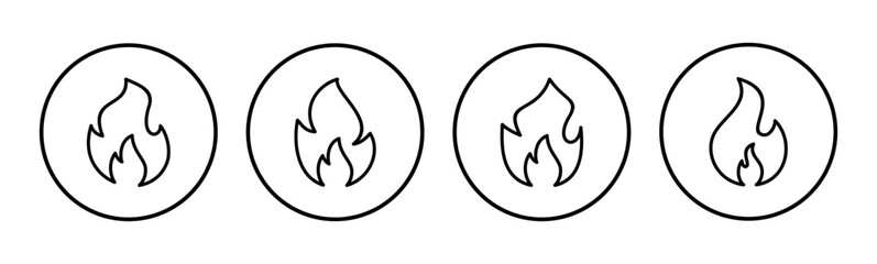 Fire icon set. fire vector icon