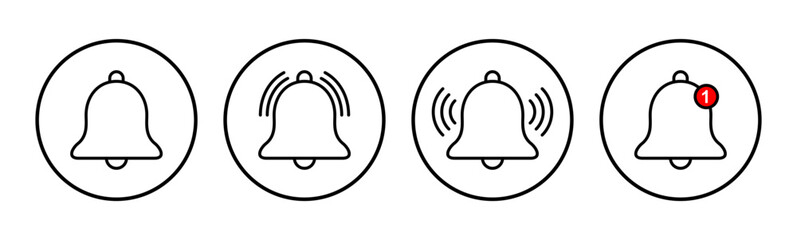 Bell Icon set. Notification icon for your web site design