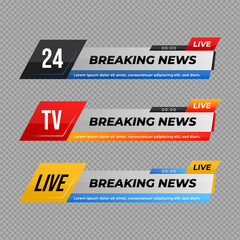 Simple geometric lower third banner template design. Suit for tv banner and streaming