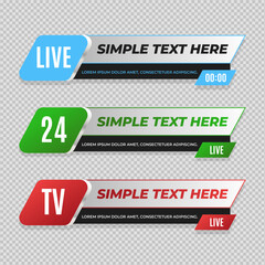 Modern Lower third banners set template vector. Suit for tv banner, video and media channel