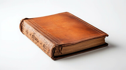 Old Leather-Bound Book with Worn Edges and Aged Pages Symbolizing Knowledge and History