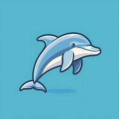 Obraz premium Playful Dolphin Jumps: A Joyous Marine Vector Illustration