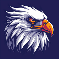 Fototapeta premium Noble Eagle Cartoon: Majestic Bird of Prey in Vector Art