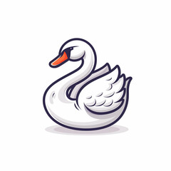 Naklejka premium Graceful Swan Gliding as a Waterbird: A Captivating Vector Icon
