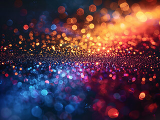 Festive Night Sky Shimmers with Magical Glitter Particles: A Vision of Celebration