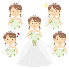 ウェディングドレスを着た女性のイラスト