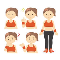 スポーツウェアを着た女性のイラスト