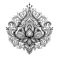 Vector geometric line art alpona mandala