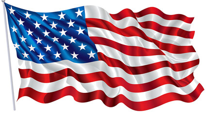 Obraz premium Vibrant American Flag Waves in Vector Art