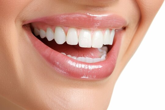 Beautiful woman's smile with white teeth and toothbrush for dental hygiene and beauty care concept